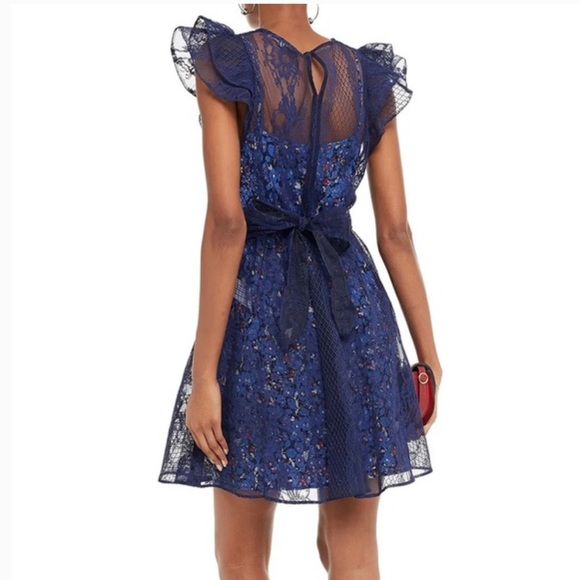 Maje Raspail Ruffled Lace Mini Dress - Picture 3 of 6